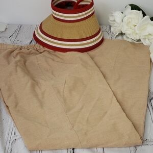 Vtg Linen Lined Trousers Tan 30x31 14 EUC